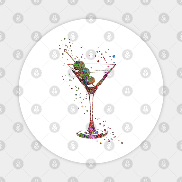 Glass of Martini, Magnet by RosaliArt